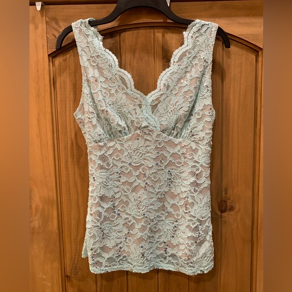 Boston Proper Tops - Boston Proper Sequined Lace Shirt EUC Small